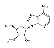 1-(6-amino-purin-9-yl)-S-ethyl-β-D-3-thio-1-deoxy-xylofuranose Structure