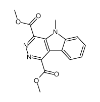 1,4-dicarbomethoxy-5-methyl-5H-pyridazino<4,5-b>indole Structure