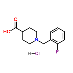 1-(2-Fluorobenzyl)-4-piperidinecarboxylic acid hydrochloride (1:1)结构式