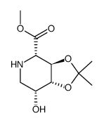 (2S,3R,4R,5R)-methyl 2,6-dideoxy-2,6-imino-3,4-O-isopropylidene-D-mannonate Structure