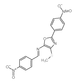 5-Oxazolamine,4-(methylthio)-2-(4-nitrophenyl)-N-[(4-nitrophenyl)methylene]- picture