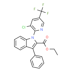 Ethyl 1-[3-chloro-5-(trifluoromethyl)-2-pyridinyl]-3-phenyl-1H-indole-2-carboxylate结构式