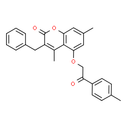 3-benzyl-4,7-dimethyl-5-[2-(4-methylphenyl)-2-oxoethoxy]chromen-2-one Structure