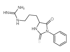 2-[3-(5-oxo-1-phenyl-2-sulfanylidene-imidazolidin-4-yl)propyl]guanidine Structure