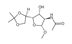 .beta.-D-Glucofuranoside, methyl 2-(acetylamino)-2-deoxy-5,6-O-(1-methylethylidene)-结构式