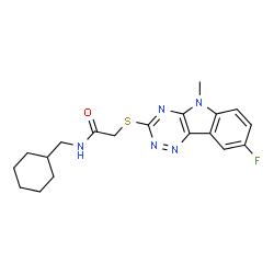 Acetamide, N-(cyclohexylmethyl)-2-[(8-fluoro-5-methyl-5H-1,2,4-triazino[5,6-b]indol-3-yl)thio]- (9CI) Structure