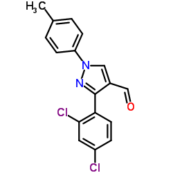 3-(2,4-DICHLOROPHENYL)-1-P-TOLYL-1H-PYRAZOLE-4-CARBALDEHYDE结构式