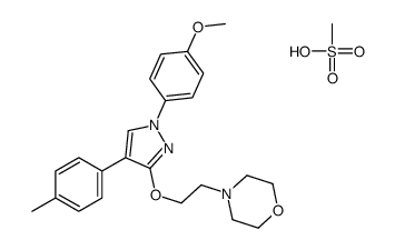 methanesulfonic acid,4-[2-[1-(4-methoxyphenyl)-4-(4-methylphenyl)pyrazol-3-yl]oxyethyl]morpholine结构式