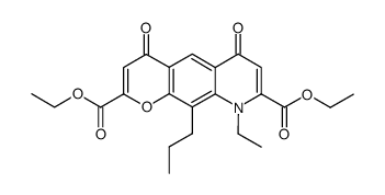 4H-Pyrano[3,2-g]quinoline-2,8-dicarboxylic acid, 9-ethyl-6,9-dihydro-4,6-dioxo-10-propyl-, 2,8-diethyl ester结构式