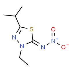 1,3,4-Thiadiazol-2(3H)-imine,3-ethyl-5-(1-methylethyl)-N-nitro-(9CI)结构式