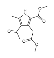 methyl 4-acetyl-3-methoxycarbonylmethyl-5-methylpyrrole-2-carboxylate结构式