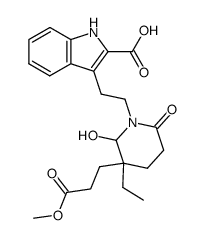 3-(2-(3-ethyl-2-hydroxy-3-(3-methoxy-3-oxopropyl)-6-oxopiperidin-1-yl)ethyl)-1H-indole-2-carboxylic acid Structure