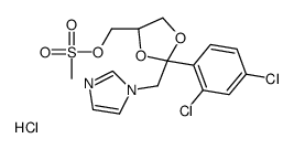 cis-2-(2,4-dichlorophenyl)-2-(1H-imidazol-1-ylmethyl)-1,3-dioxolane-4-ylmethyl methanesulphonate monohydrochloride Structure