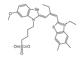 3-ethyl-2-[2-[[5-methoxy-3-(4-sulphonatobutyl)benzoselenazol-2(3H)-ylidene]methyl]but-1-enyl]-5,6-dimethylbenzothiazolium Structure