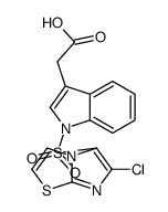 2-[1-(6-chloroimidazo[2,1-b][1,3]thiazol-5-yl)sulfonylindol-3-yl]acetic acid结构式