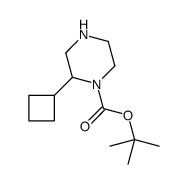 tert-butyl 2-cyclobutylpiperazine-1-carboxylate Structure