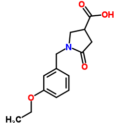 1-(3-Ethoxybenzyl)-5-oxo-3-pyrrolidinecarboxylic acid structure