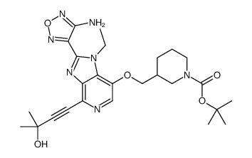 2-Methyl-2-propanyl 3-({[2-(4-amino-1,2,5-oxadiazol-3-yl)-1-ethyl -4-(3-hydroxy-3-methyl-1-butyn-1-yl)-1H-imidazo[4,5-c]pyridin-7-y l]oxy}methyl)-1-piperidinecarboxylate picture