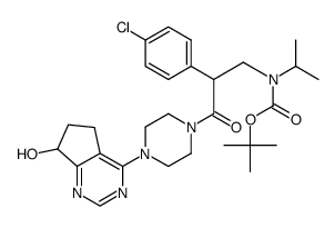 tert-butyl 2-(4-chlorophenyl)-3-(4-(7-hydroxy-6,7-dihydro-5H-cyclopenta[d]pyrimidin-4-yl)piperazin-1-yl)-3-oxopropyl(isopropyl)carbamate结构式