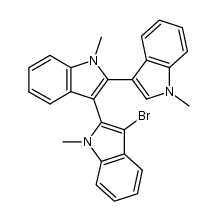 1,1'1''-trimethyl-3-bromo-2,3'-2'-3''-triindolyl Structure