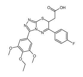 7H-1,2,4-Triazolo(3,4-b)(1,3,4)thiadiazine-7-acetic acid, 3-(3,5-dimet hoxyphenyl-4-ethoxyphenyl)-6-(4-fluorophenyl)- structure