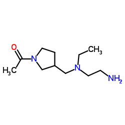 1-(3-{[(2-Aminoethyl)(ethyl)amino]methyl}-1-pyrrolidinyl)ethanone Structure