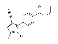 ethyl 4-(2-chloro-5-cyano-3-methylpyrrol-1-yl)benzoate结构式