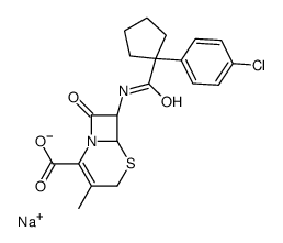 sodium,(6R,7R)-7-[[1-(4-chlorophenyl)cyclopentanecarbonyl]amino]-3-methyl-8-oxo-5-thia-1-azabicyclo[4.2.0]oct-2-ene-2-carboxylate结构式