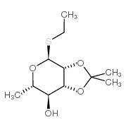 乙基 2,3-O-异亚丙基-alpha-L-硫代吡喃鼠李糖苷结构式