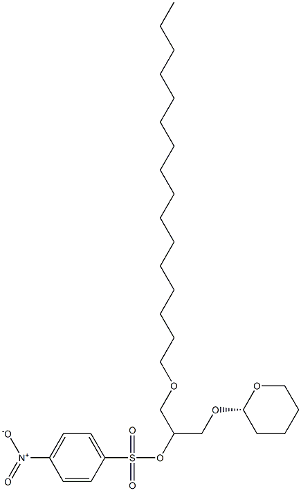 (S)-3-O-hexadecyl-2-O-(4-nitrobenzenesulfonyl)-1-O-tetrahydropyranylglycerol结构式