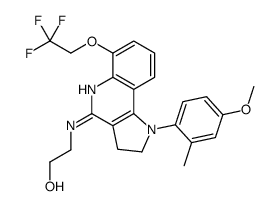 2-[[1-(4-methoxy-2-methylphenyl)-6-(2,2,2-trifluoroethoxy)-2,3-dihydropyrrolo[3,2-c]quinolin-4-yl]amino]ethanol结构式