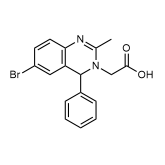 2-(6-溴-2-甲基-4-苯基喹唑啉-3(4H)-基)乙酸结构式