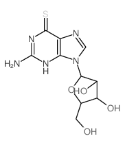 2-amino-9-[3,4-dihydroxy-5-(hydroxymethyl)oxolan-2-yl]-3H-purine-6-thione结构式