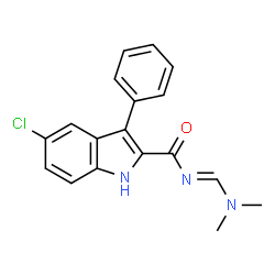 5-CHLORO-N-[(DIMETHYLAMINO)METHYLENE]-3-PHENYL-1H-INDOLE-2-CARBOXAMIDE结构式