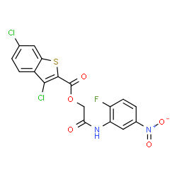 Benzo[b]thiophene-2-carboxylic acid, 3,6-dichloro-, 2-[(2-fluoro-5-nitrophenyl)amino]-2-oxoethyl ester (9CI)结构式