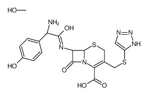 (6R,7R)-7-[[2-amino-2-(4-hydroxyphenyl)acetyl]amino]-8-oxo-3-(2H-triazol-4-ylsulfanylmethyl)-5-thia-1-azabicyclo[4.2.0]oct-2-ene-2-carboxylic acid,methanol结构式