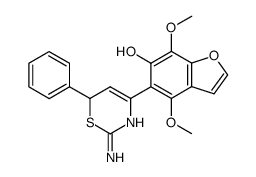 5-(2-amino-6-phenyl-6H-[1,3]thiazin-4-yl)-4,7-dimethoxy-benzofuran-6-ol结构式