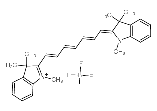 1,3,3-三甲基-2-[(1E,3E,5E)-7-(1,3,3-三甲基-2,3-二氢-1H-2-吲哚亚基)-1,3,5-庚三烯基]-3H-吲哚四氟硼酸盐结构式