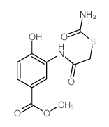 methyl 3-[(2-carbamoylsulfanylacetyl)amino]-4-hydroxy-benzoate structure