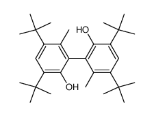 3,5,3',5'-Tetra-tert-butyl-6,6'-dimethyl-biphenyl-2,2'-diol结构式