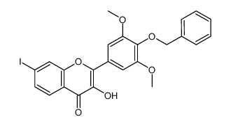 3-hydroxy-7-iodo-2-(4-benzyloxy-3,5-dimethoxyphenyl)-chromen-4-one结构式
