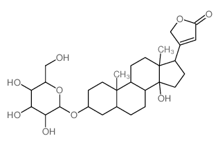 4-[14-hydroxy-10,13-dimethyl-3-[3,4,5-trihydroxy-6-(hydroxymethyl)oxan-2-yl]oxy-1,2,3,4,5,6,7,8,9,11,12,15,16,17-tetradecahydrocyclopenta[a]phenanthren-17-yl]-5H-furan-2-one结构式