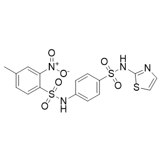 4-Methyl-2-nitro-N-(4-(N-(thiazol-2-yl)sulfamoyl)phenyl)benzenesulfonamide structure