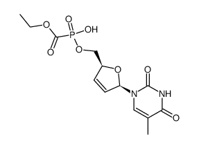 2'-3'-dideoxy-2',3'-didehydrothymidine 5'-ethoxycarbonylphosphonate Structure