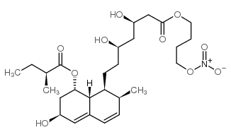 1S,2S,6S,7,8S,8AR-HEXAHYDRO-BETA,DELTA,6-TRIHYDROXY-2-METHYL-8-[(2S)-2-METHYL-1-OXOBUTOXY]-4-(NITROOXY)BUTYL ESTER, 1-NAPHTHALENEHEPTANOIC ACID结构式