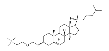 (2-((((3S,8S,9S,10R,13R,14S)-10,13-dimethyl-17-((R)-6-methylheptan-2-yl)-2,3,4,7,8,9,10,11,12,13,14,15,16,17-tetradecahydro-1H-cyclopenta[a]phenanthren-3-yl)oxy)methoxy)ethyl)trimethylsilane Structure