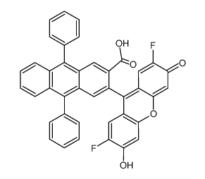 3-(2,7-Difluoro-6-hydroxy-3-oxo-3H-xanthen-9-yl)-9,10-diphenyl-anthracene-2-carboxylic acid结构式