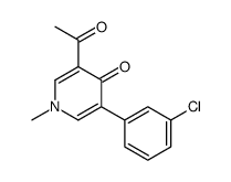 3-acetyl-5-(3-chlorophenyl)-1-methylpyridin-4-one Structure