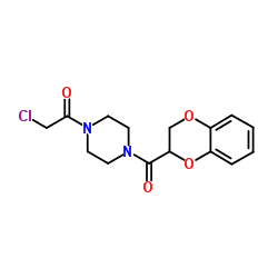 1-(chloroacetyl)-4-(2,3-dihydro-1,4-benzodioxin-2-ylcarbonyl)piperazine结构式