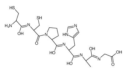 2-[[(2S)-2-[[(2S)-2-[[(2S)-1-[(2R)-2-[[(2R)-2-amino-3-sulfanylpropanoyl]amino]-3-sulfanylpropanoyl]pyrrolidine-2-carbonyl]amino]-3-(1H-imidazol-5-yl)propanoyl]amino]propanoyl]amino]acetic acid Structure